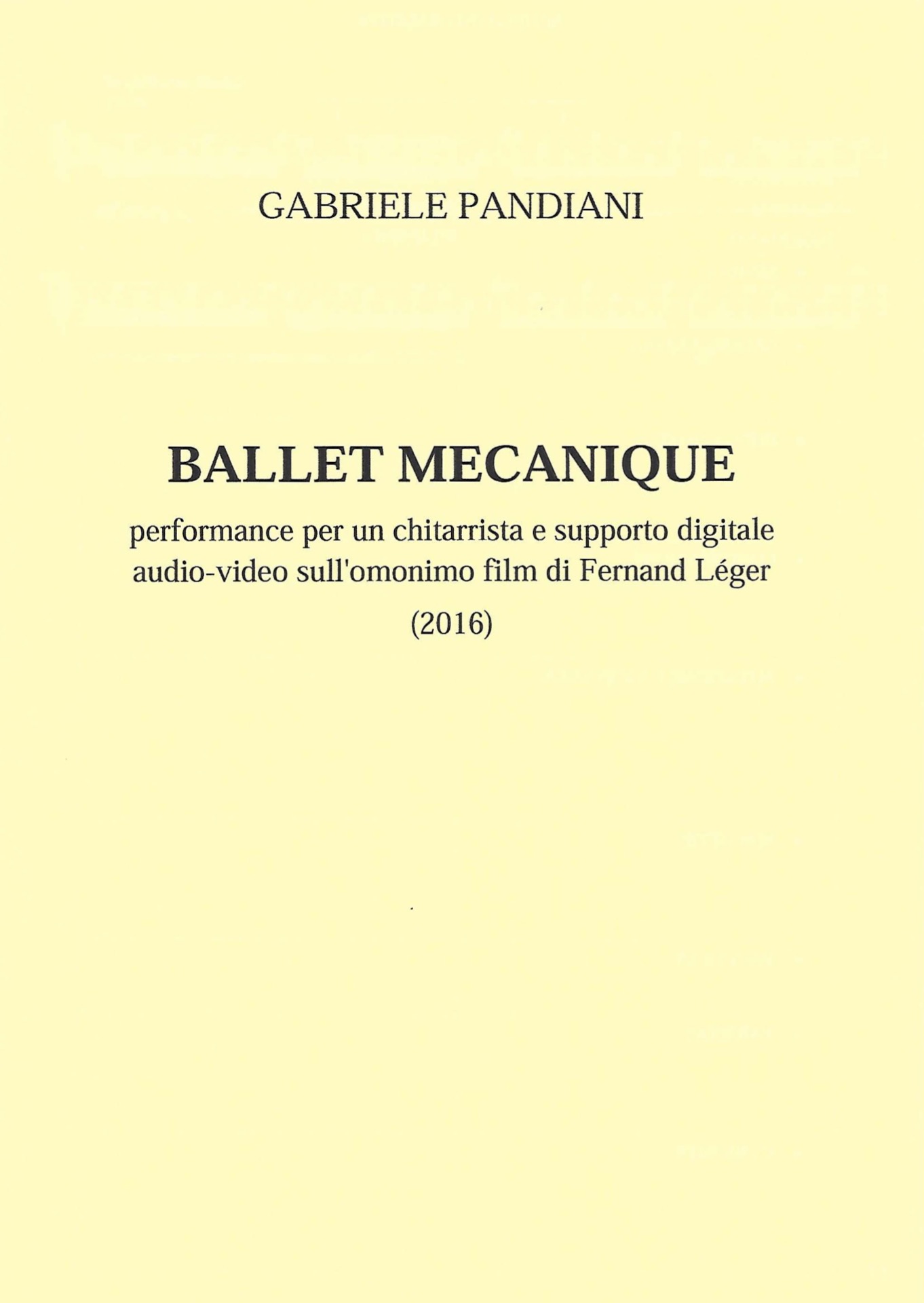 Gabriele Pandiani ballet mecanique